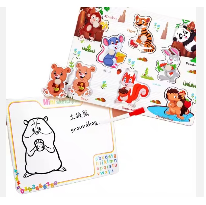 Animal Knob Wooden Puzzle